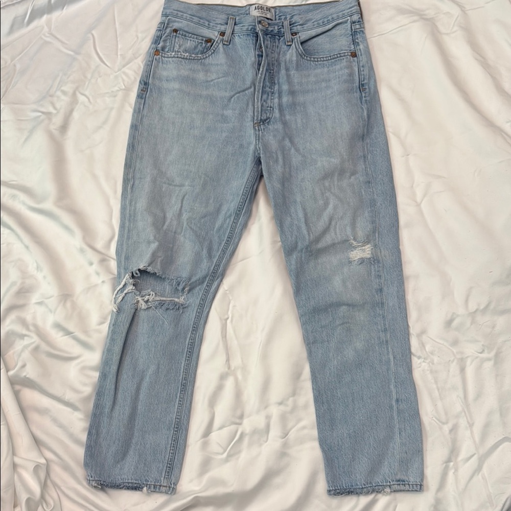 Agolde Light Blue Straight Leg Jeans